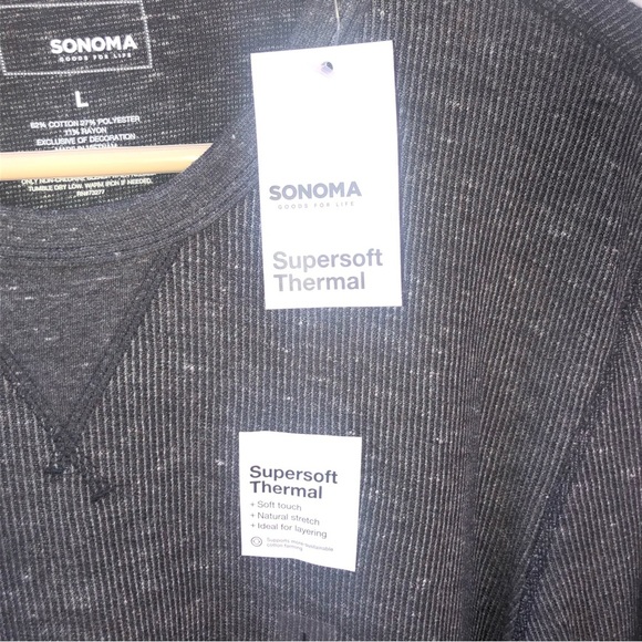 NWOT Men’s Sonoma Goods For Life Double Knit Crewneck Pullover Charcoal - Picture 9 of 12